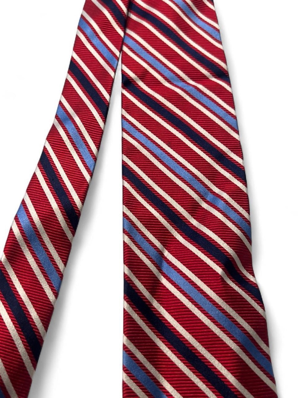 Brooks Brothers Silk Rep Stripe Tie Red Blue White Made in USA